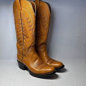 Vintage Sanders Brown Leather Handcrafted Cowboy Boots size 6??